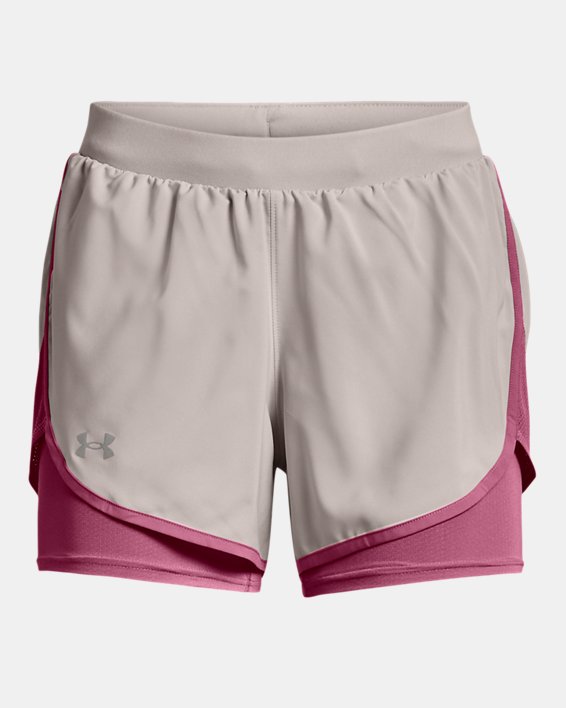 Women's UA Fly-By Elite 2-in-1 Shorts, Gray, pdpMainDesktop image number 6